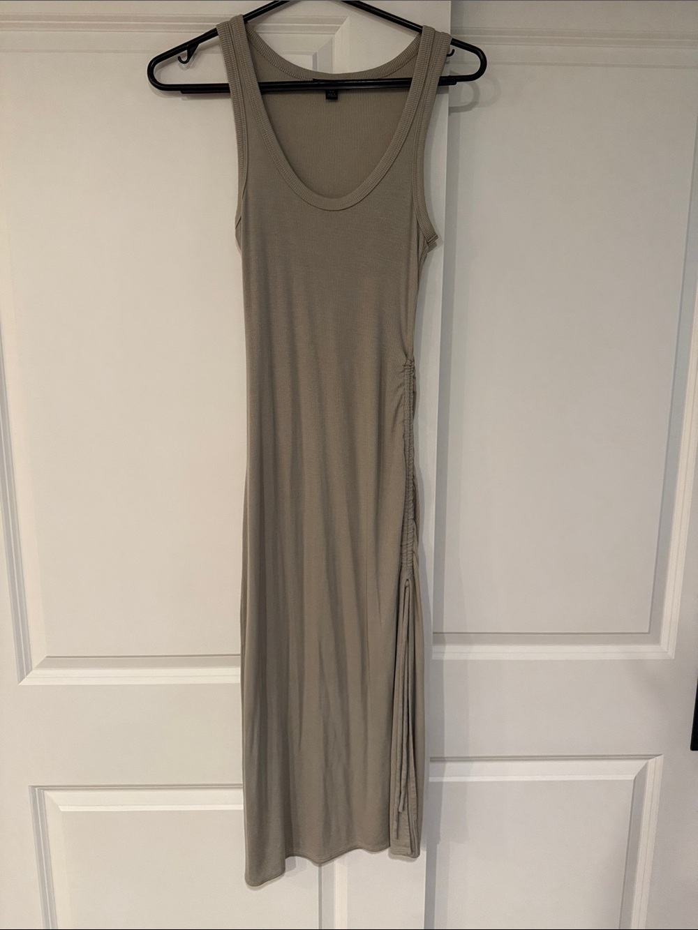 J. Crew Sleeveless Side-Ruched Maxi Dress